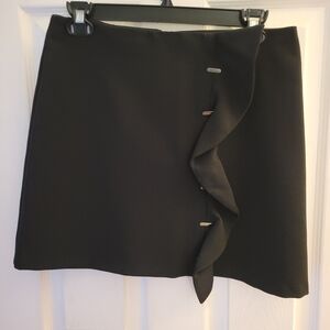 Zara Black Mini Skirt with Ruffle Detail